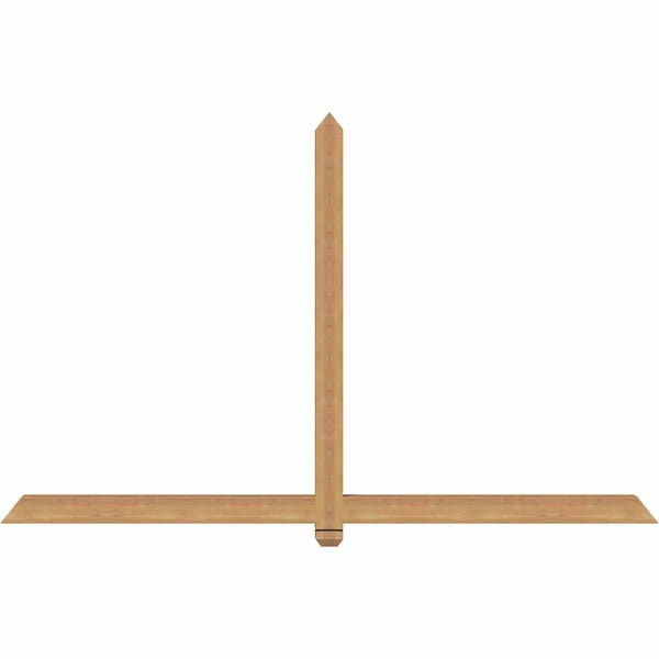 Ekena Millwork Eugene Smooth Timber Gable Bracket, Western Red Cedar, 84"W x 53"H x 3 1/2"D x 3 1/2"F, 15/12 Pitch GBW084X53X0404EUG00SWR - main